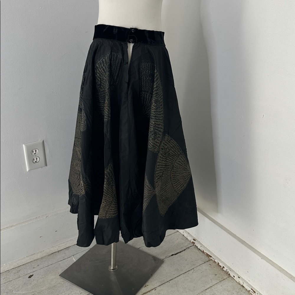 Antique Edwardian Era Rare Fan Print Circle Skirt - Picture 5 of 12